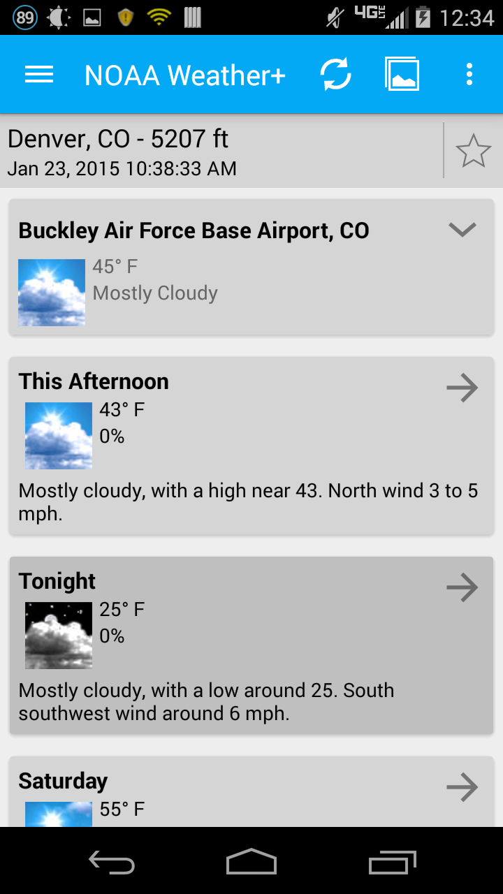 NOAA Weather+ Screen 3