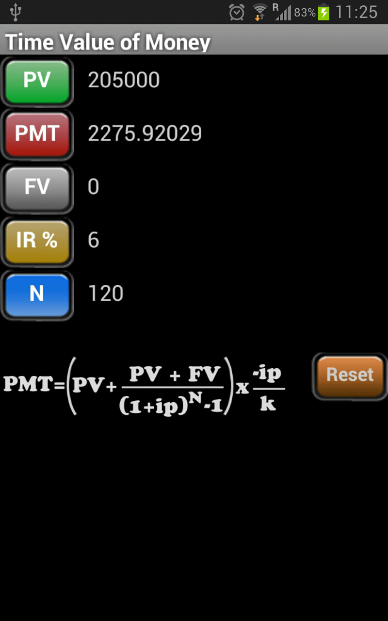 TVM Calculator Screen 2