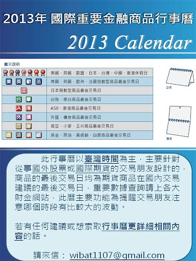 2013年國際金融行事曆