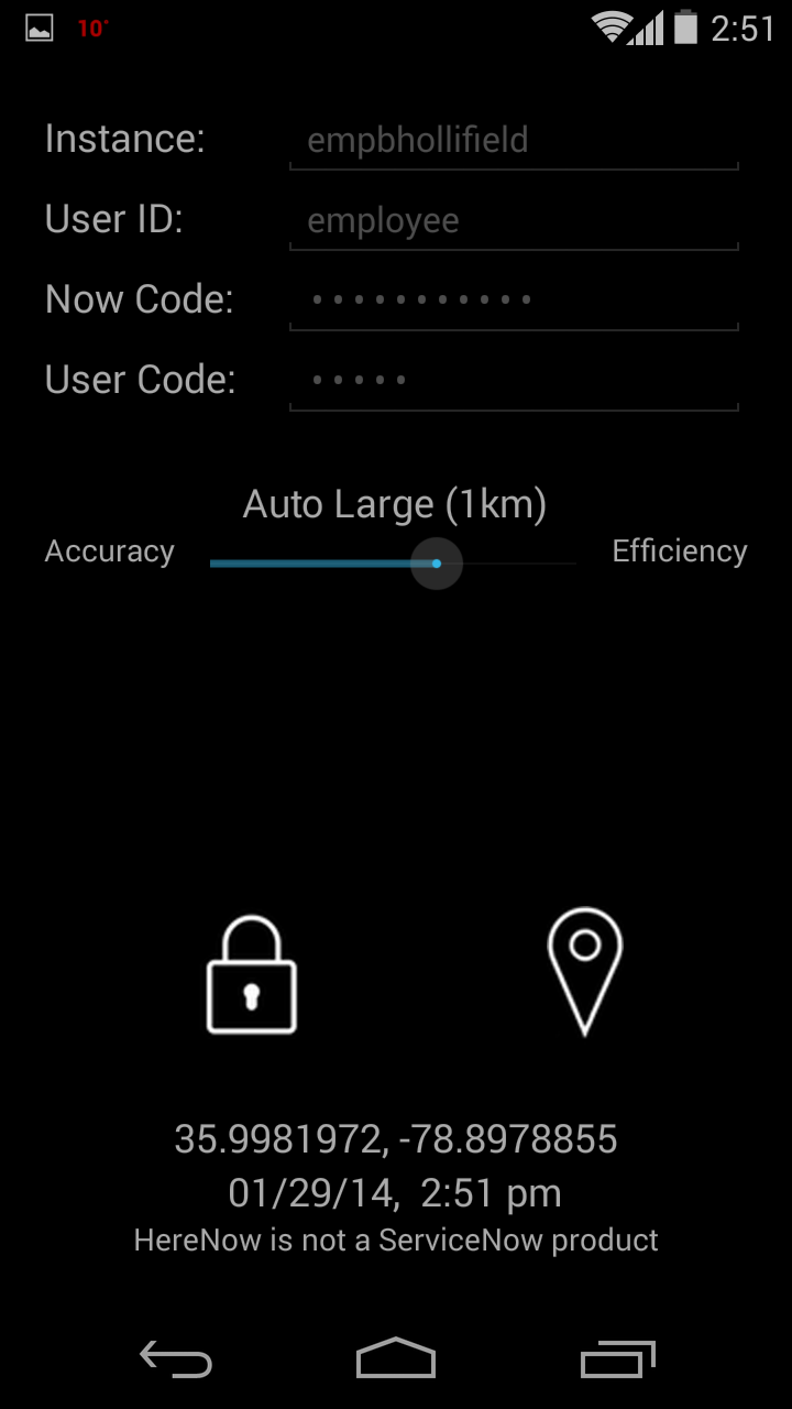 HereNow for ServiceNow Screen 2