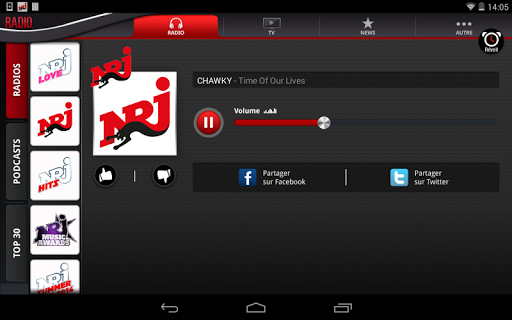 NRJ Belgique Tablette