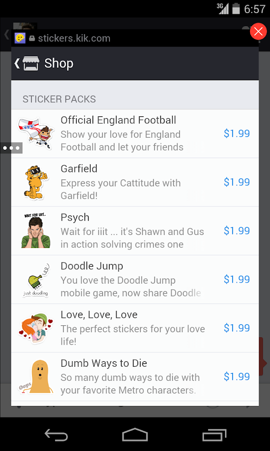 Kik - screenshot