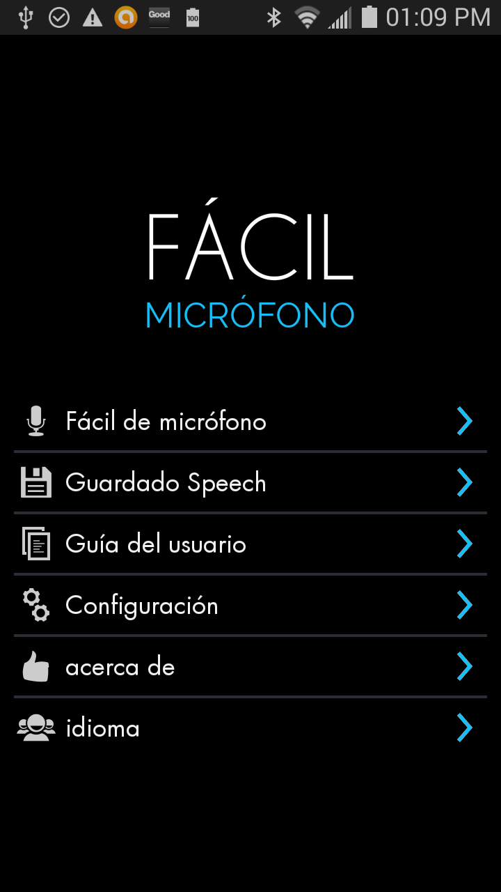 Android application Easy Microphone Pro screenshort