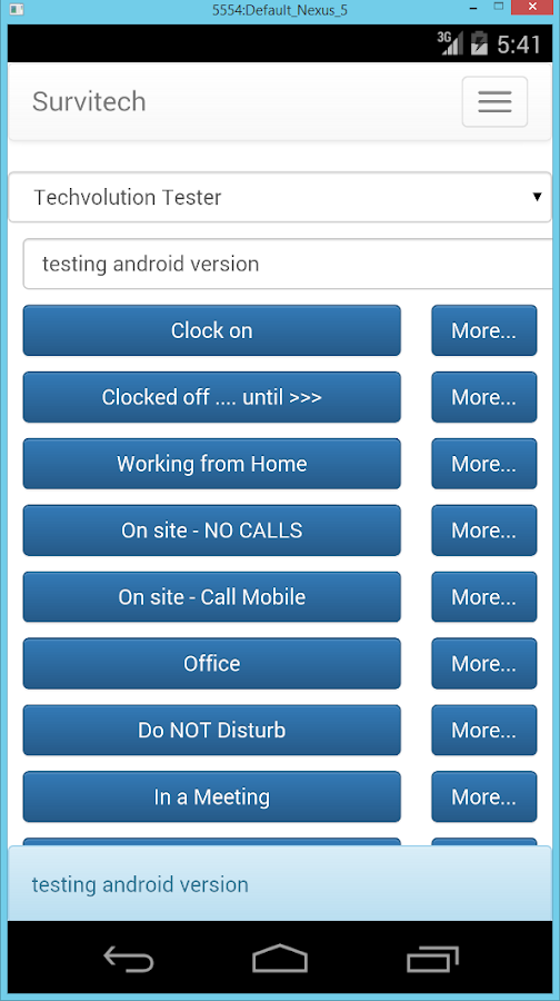 SURVITECH Checkin Screen 3