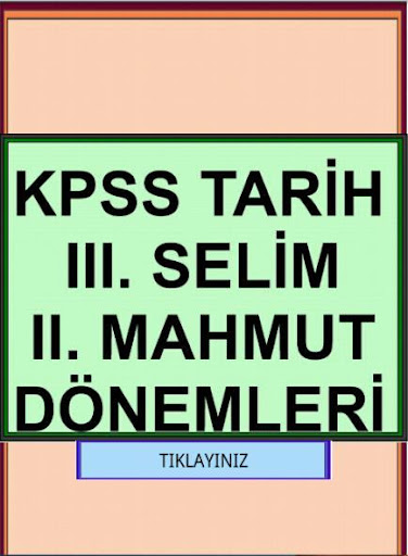 KPSS III. SELİM ve II. MAHMUT