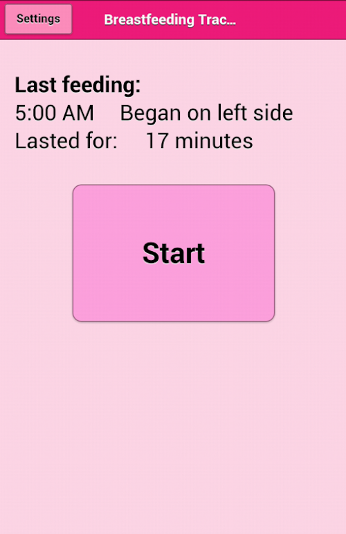 Android application Simple Breastfeeding screenshort