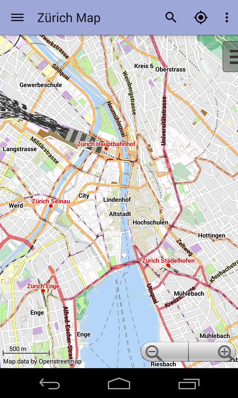 Android application Zurich Offline City Map screenshort