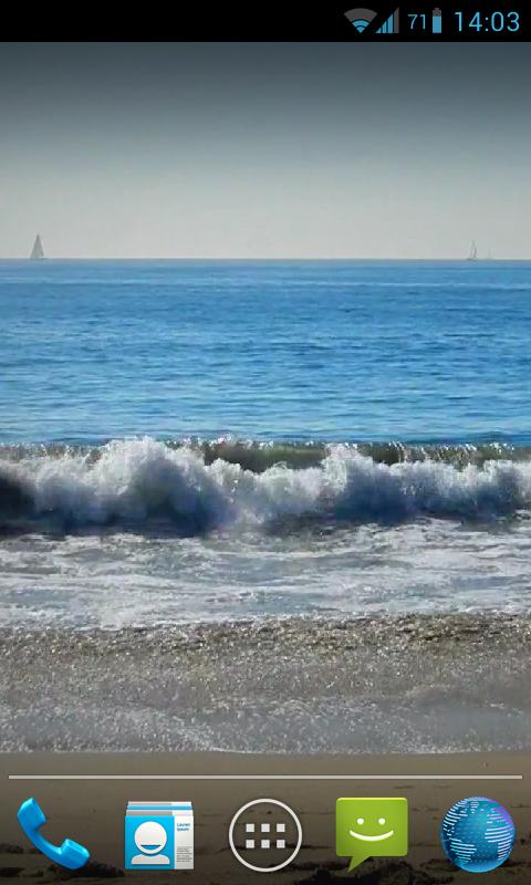Blue Waves Live Wallpaper HD Screen 2