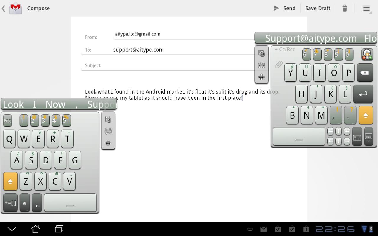 Android application A.I.type Tablet Keyboard Plus screenshort