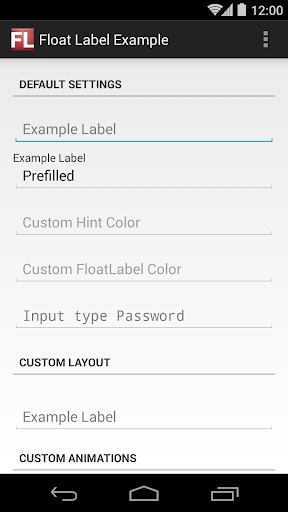Float Label Example