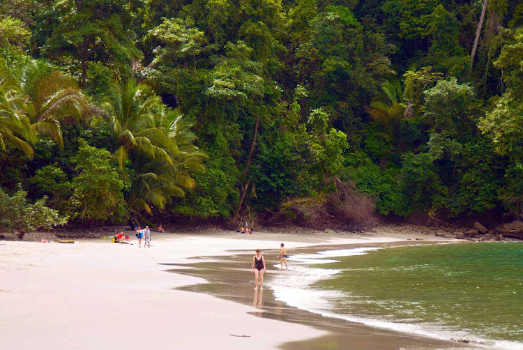 Star Clippers guests spend a day on the beach, which runs right up to the tropical rainforest in Costa Rica. 