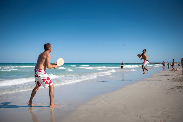 Paddle ball on Miami Beach.