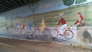 Riding Your Bike Mural on the cabramatta Bridge overpass