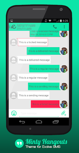 EvolveSMS Theme Minty Hangouts