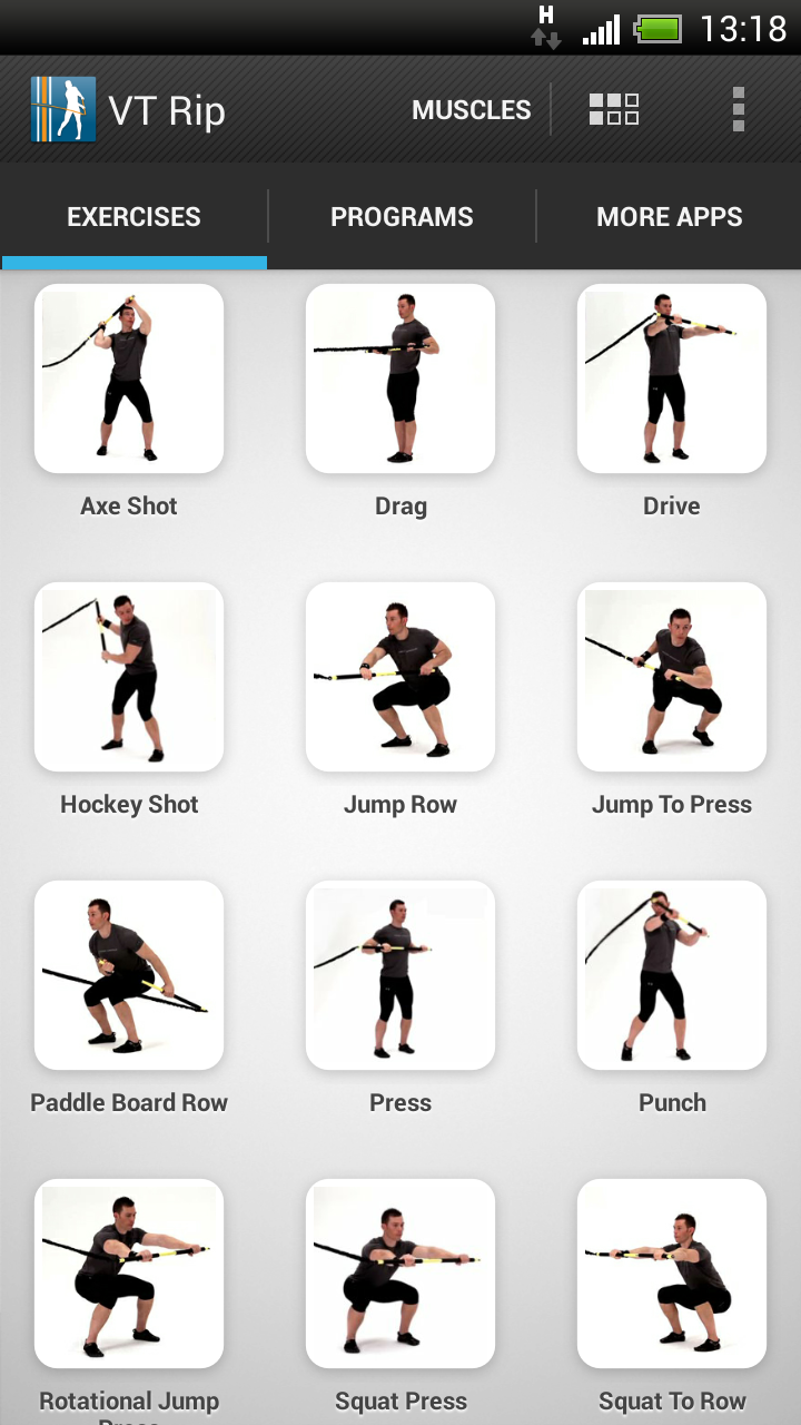 Android application Virtual Trainer Rip screenshort