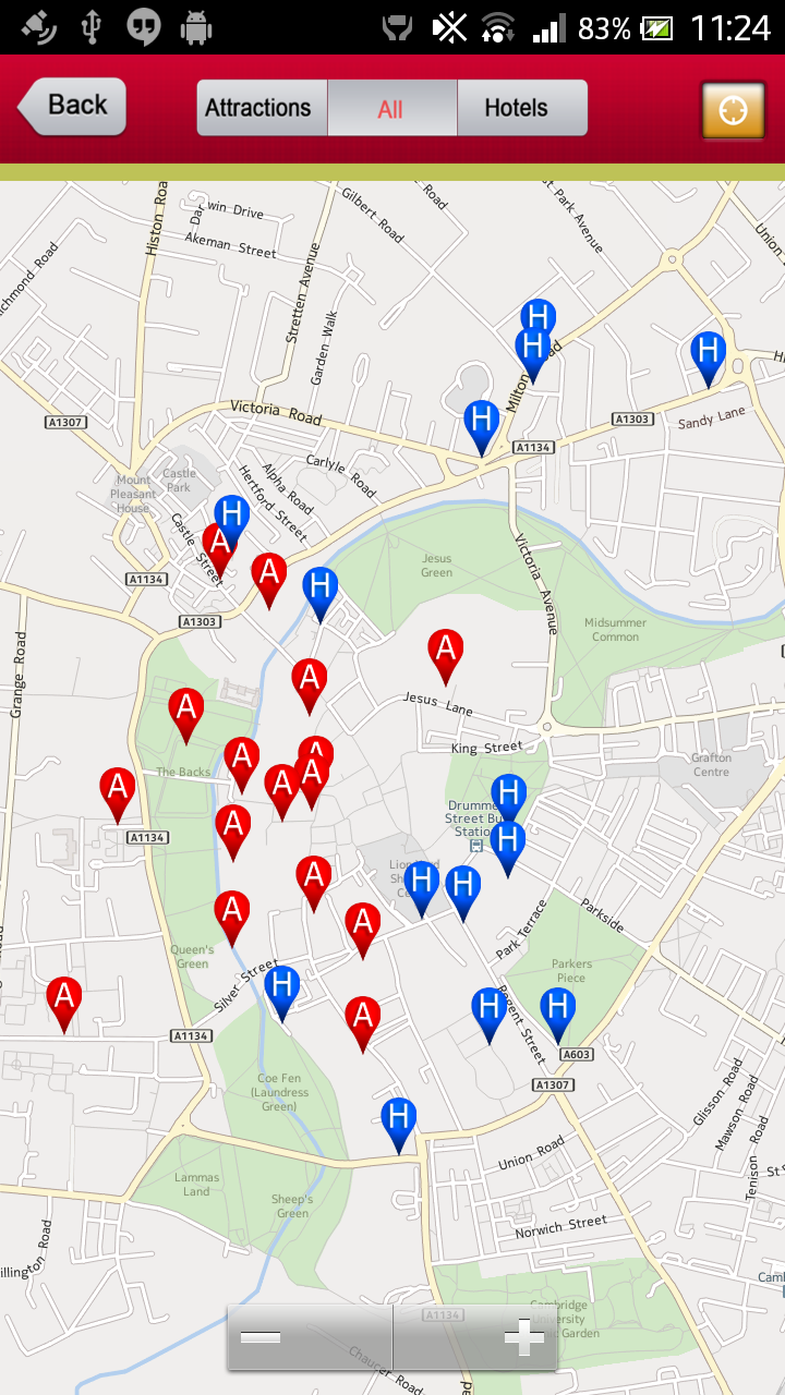 Cambridge Offline Map Guide Screen 2