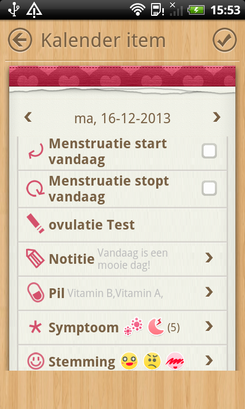 Cyclus kalender Period Tracker - screenshot