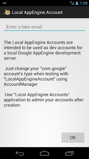 Local AppEngine Accounts