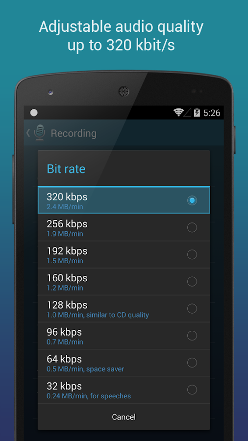 Hi-Q MP3 Voice Recorder (Pro) - screenshot