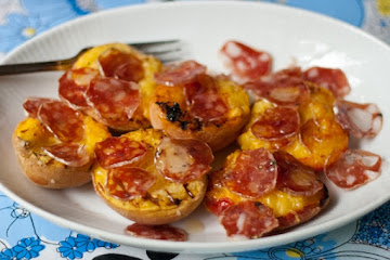 Grilled Peaches and Salami