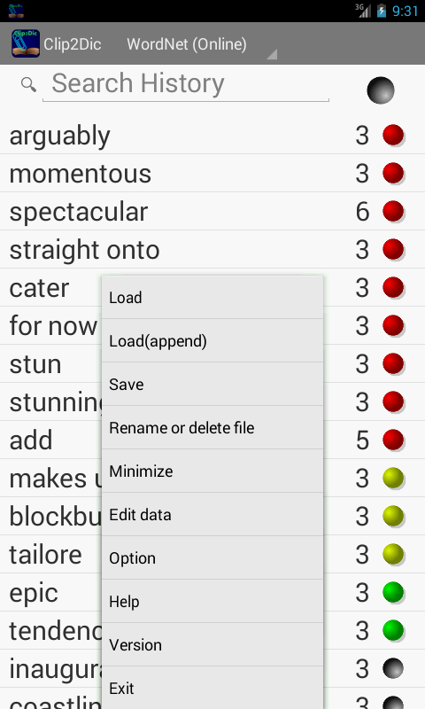 Android application Clip2Dic (Pop up Dictionary) screenshort