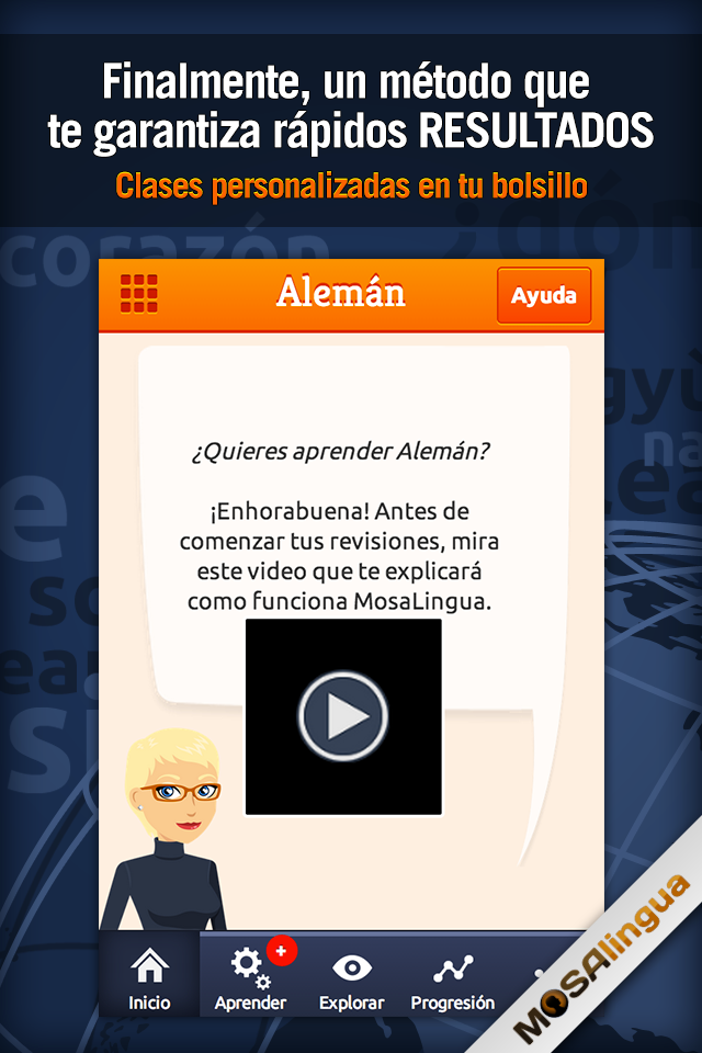 Android application Learn German with MosaLingua screenshort