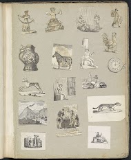 Albumblad met diverse voorstellingen