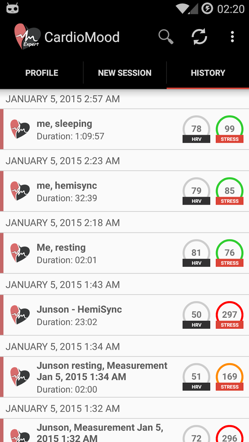 HRV Expert by CardioMood Screen 2