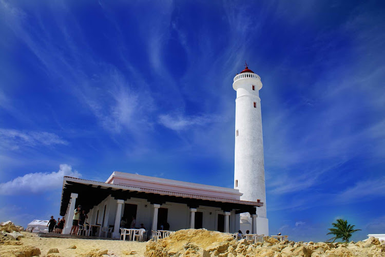 The Celarain lighthouse (Faro de Celarain) sits on the promontory of Punta  Sur in southern Cozumel.