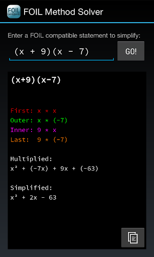 FOIL Method Solver