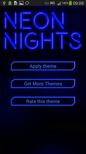 GO Keyboard Blue Neon Theme