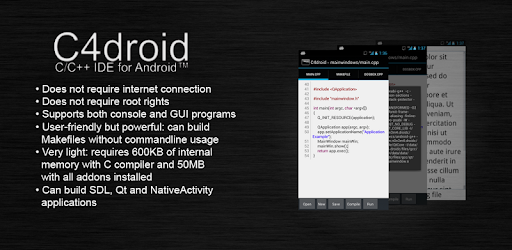 C4droid (C/C++ compiler &amp; IDE) -  apk apps