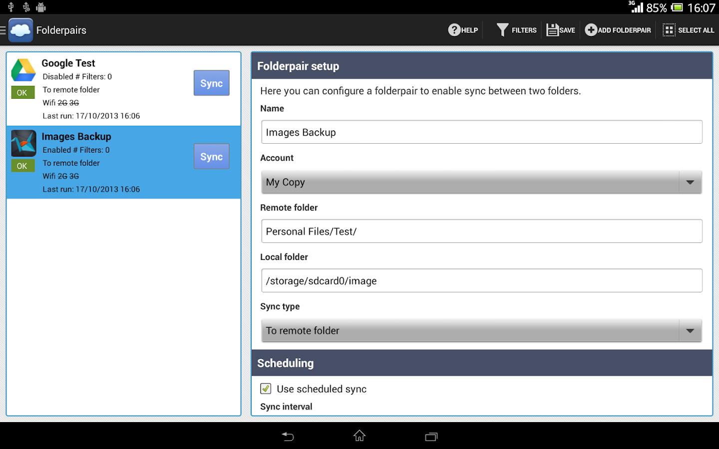 FolderSync Lite - screenshot