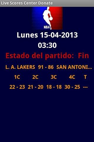Live Scores Center Donate Screen 2