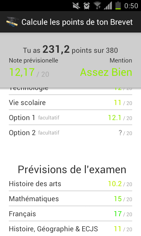 Calcule ton Brevet 2016 Screen 2