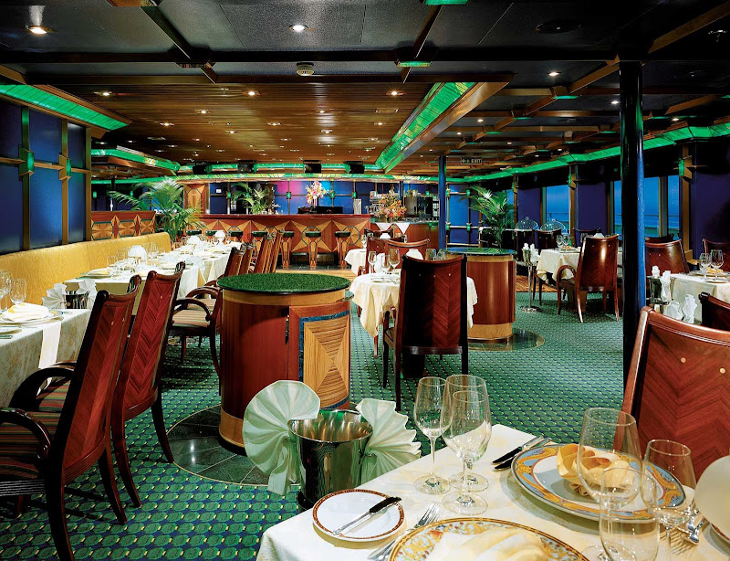 Carnival Glory's reservation-only Emerald Room Steakhouse serves a special menu of steaks, lamb and seafood.