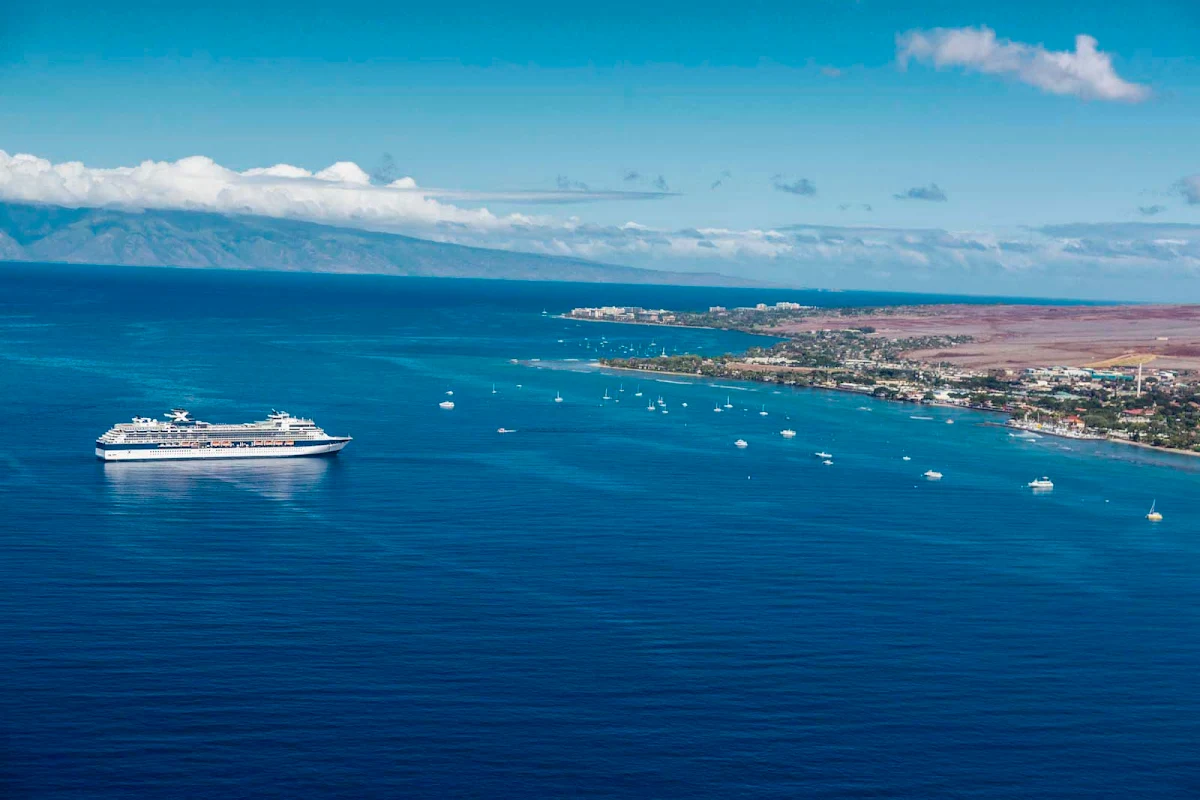 Lahaina-Coastline - Lahaina Coastline of Maui with Lanai in the background.