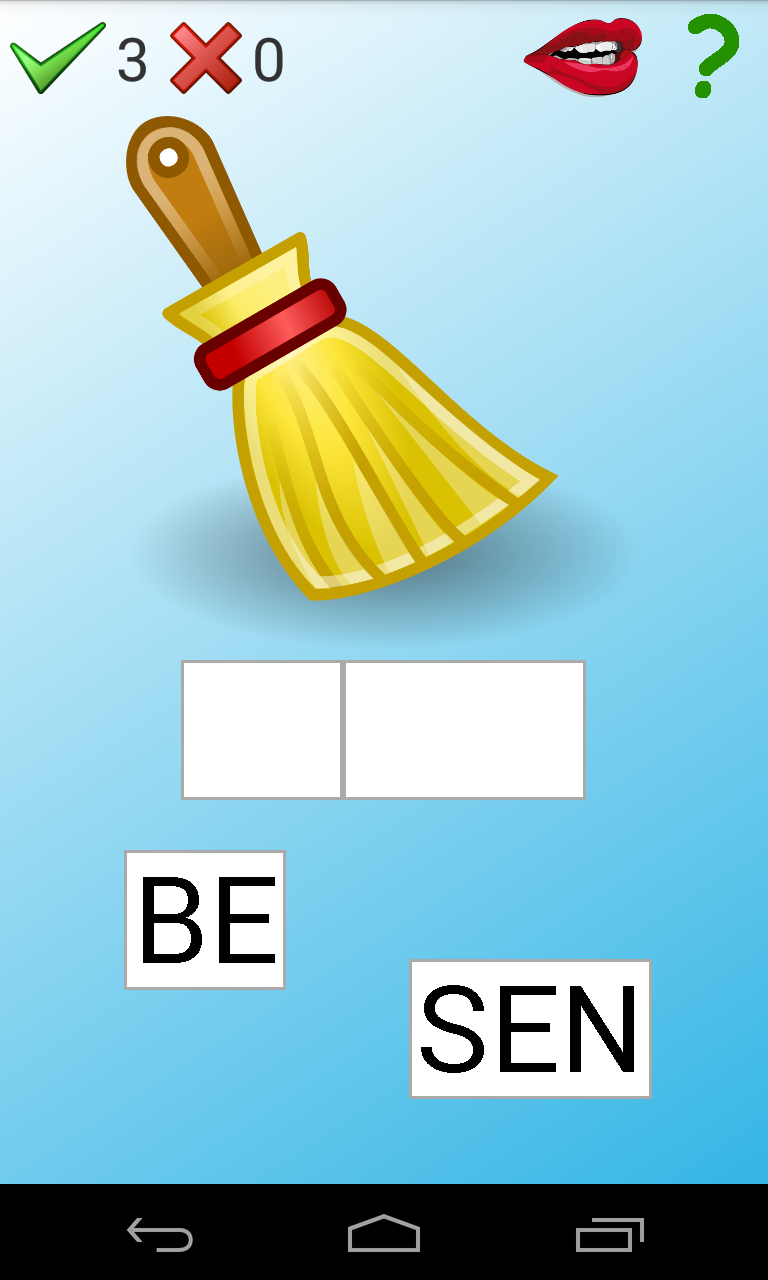 Android application Lesen lernen mit Silben screenshort