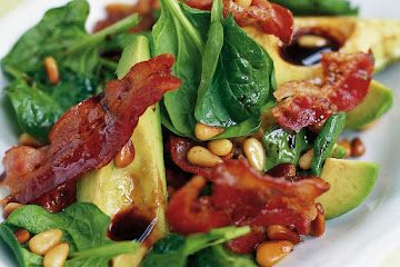 Avocado, pancetta & pine nut salad