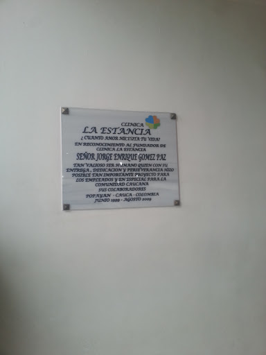 Placa Conmemorativa De La Estancia