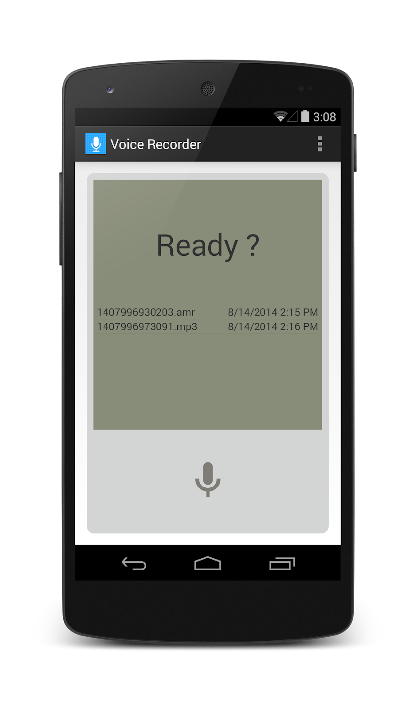 Vorice recorder Screen 1