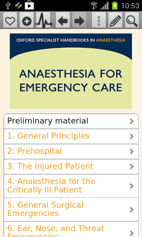 Android application Anaesthesia for Emergency Care screenshort