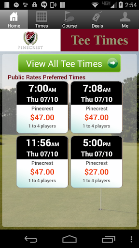 Pinecrest Golf Club Tee Times
