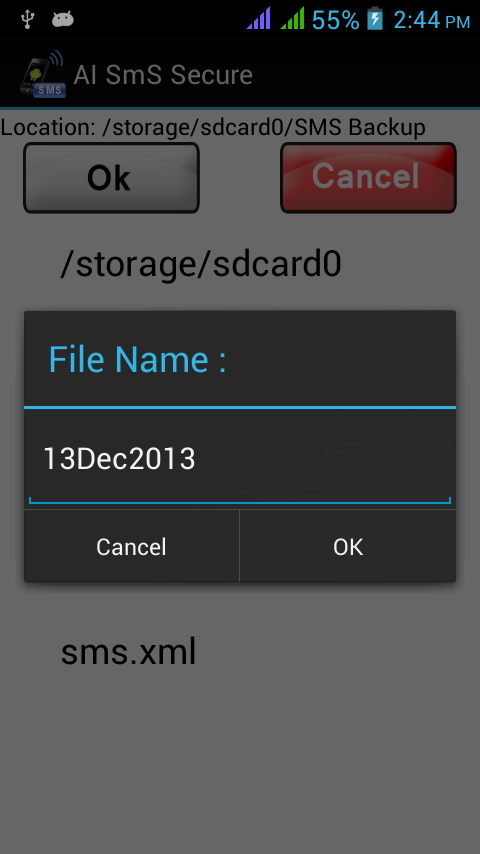 Real Time SMS Backup PRO Screen 3