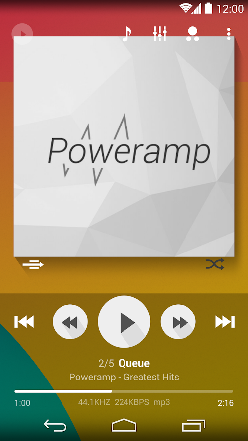 Android application Skin for Poweramp Flat screenshot