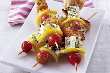 Toasty feta kebabs