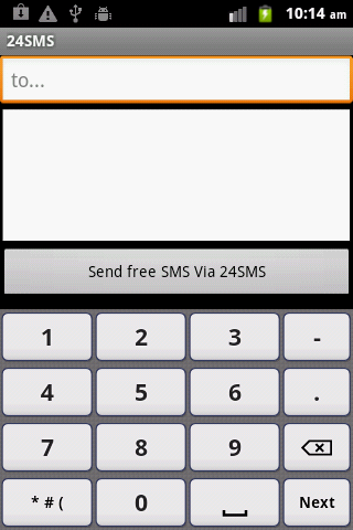 24SMS - Free International SMS - screenshot