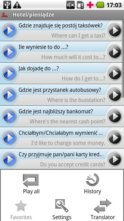 Android application iSayHello Polish - English screenshort