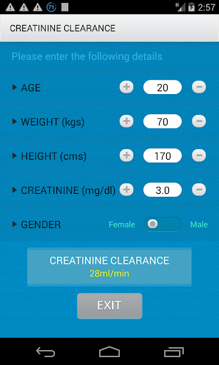 Creatinine Clearance Cal