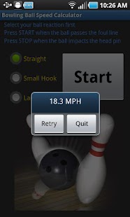 Bowling Ball Speed Calculator Screen 2